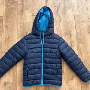 George Dark Blue Puffer Jacket for Kids with Hood